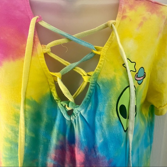 Hot Topic Alien Tie Dyed Shift Dress Size Medium - Picture 5 of 6